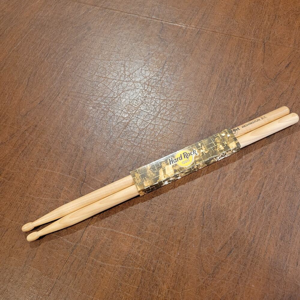 HARD ROCK CAFE HRC Natural Wood Drum Sticks 16" Washington D.C.